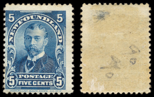 6192 Newfoundland SG90 5c Blue 1899. Sc#85 Mi66 Mint MH. C£50