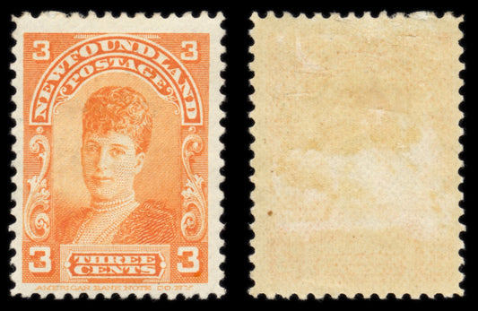 6194 Newfoundland SG88 3c Orange 1898. Sc#83 Mi64a Mint MH. C£32