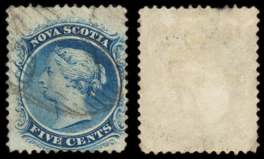 6207 Nova Scotia SG24 5c Blue 1860. Sc#10 Mi7y Used. C£29