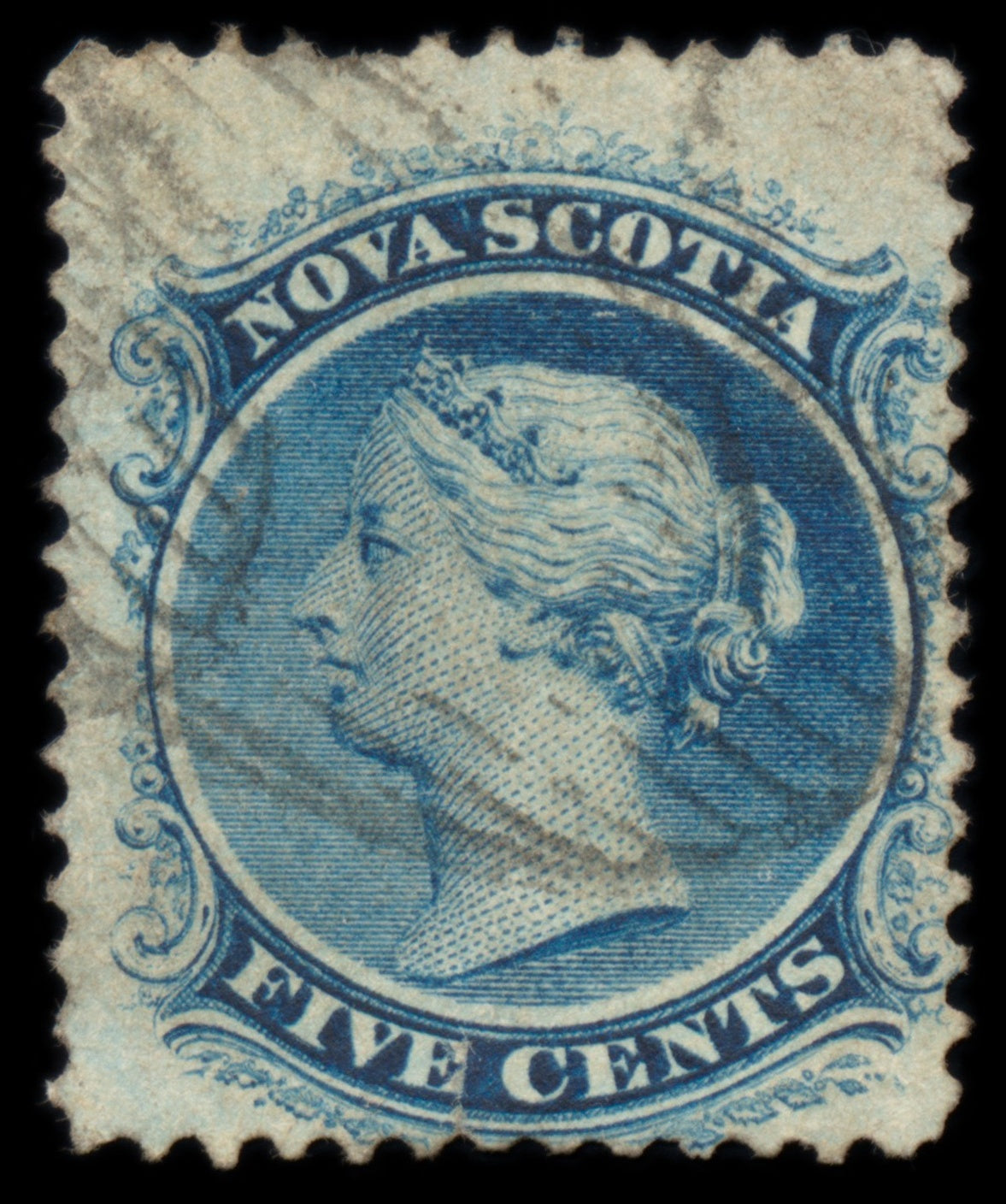 6207 Nova Scotia SG24 5c Blue 1860. Sc#10 Mi7y Used. C£29