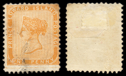 6210 Prince Edward Island SG9 1d Orange 1862. Sc#4 Mi4xC Used. C£70