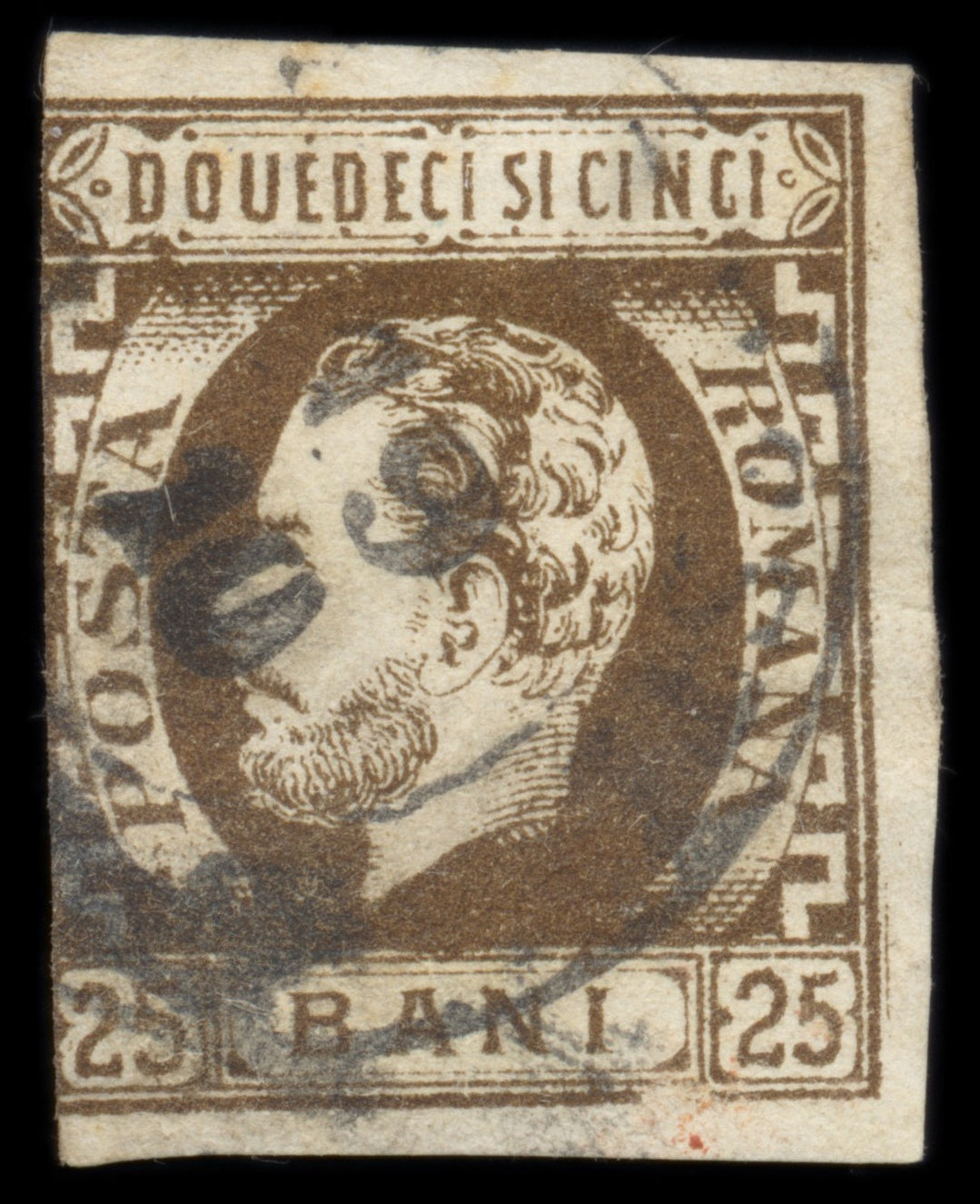 6240 Romania SG87 25 ban Brown 1871. Sc#47 Mi28 Used. C£60