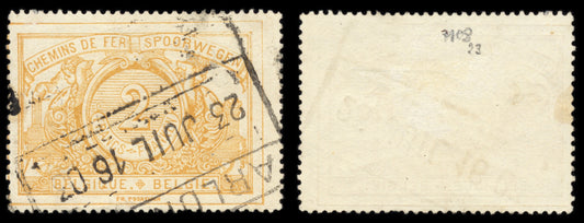 6244 Belgium SG P108 2Fr Brownish-Yellow 1897. Sc# Q24 Mi E23 Used. C£23