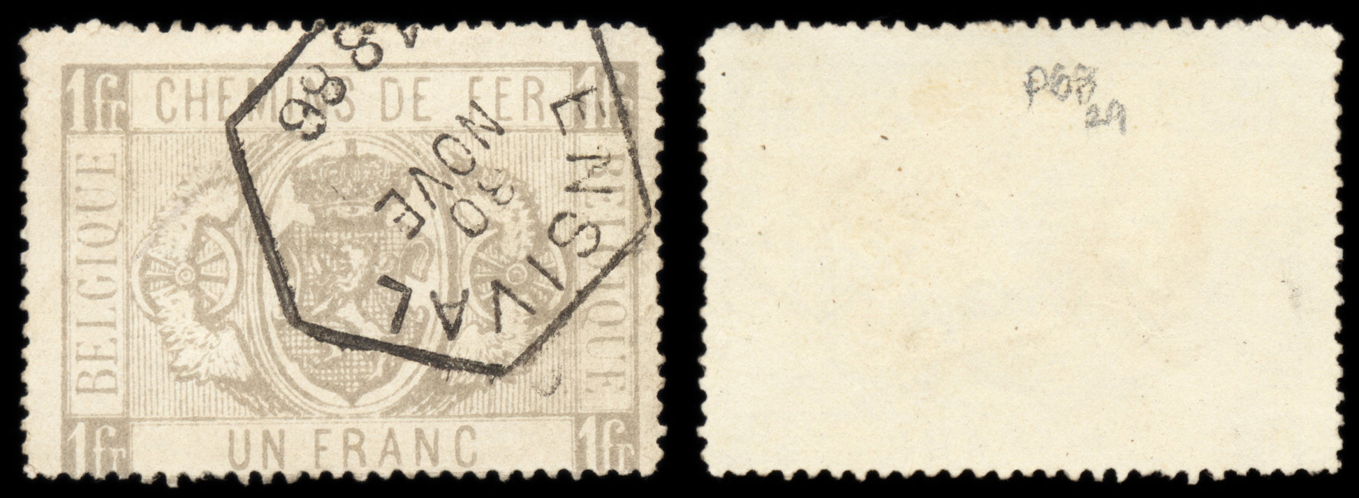 6247 Belgium SG P68 1fr Grey-Brown 1882. Sc# Q6 Mi E6 Used. C£29