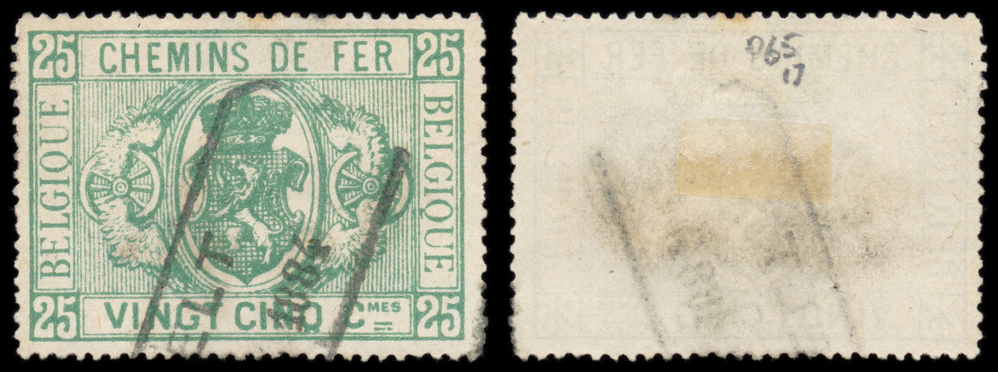 6249 Belgium SG P65 25c Green 1881. Sc# Q3 Mi E3 Used. C£17