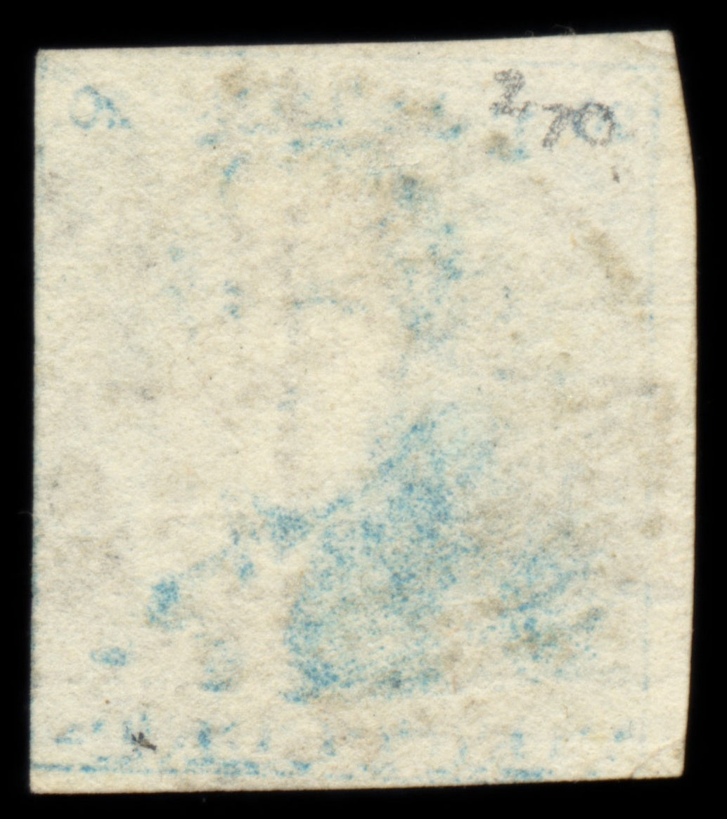 6250 Belgium SG2 20c Blue 1849. Sc#2b Mi2c Used. C£70