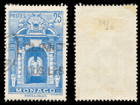 6252 Monaco SG397 25F Ultramarine 1949. Sc#230 Mi391 Used. C£20