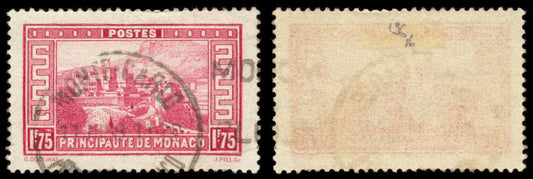 6253 Monaco SG136 1.75F Carmine 1937. Sc#124 Mi130 Used. C£16