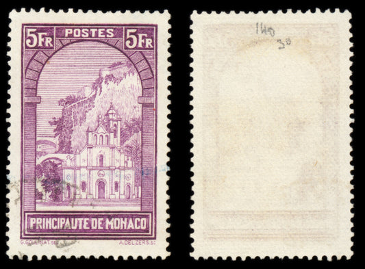 6255 Monaco SG140 5F Lilac 1933. Sc#128 Mi134 Used. C£30