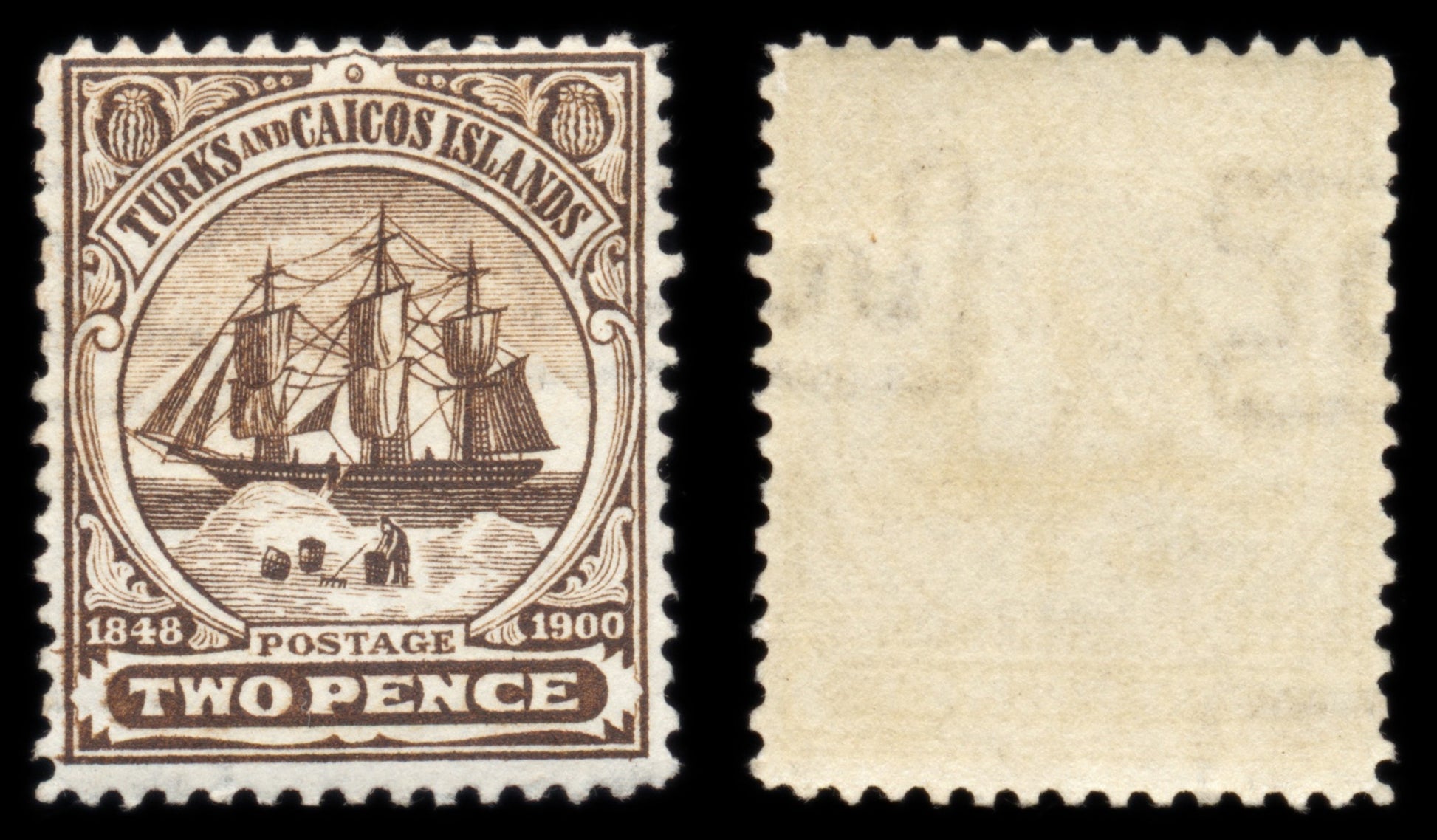 6265 Turks and Caicos Islands SG103 2d Sepia 1900. Sc#3 Mi36 Mint MNH