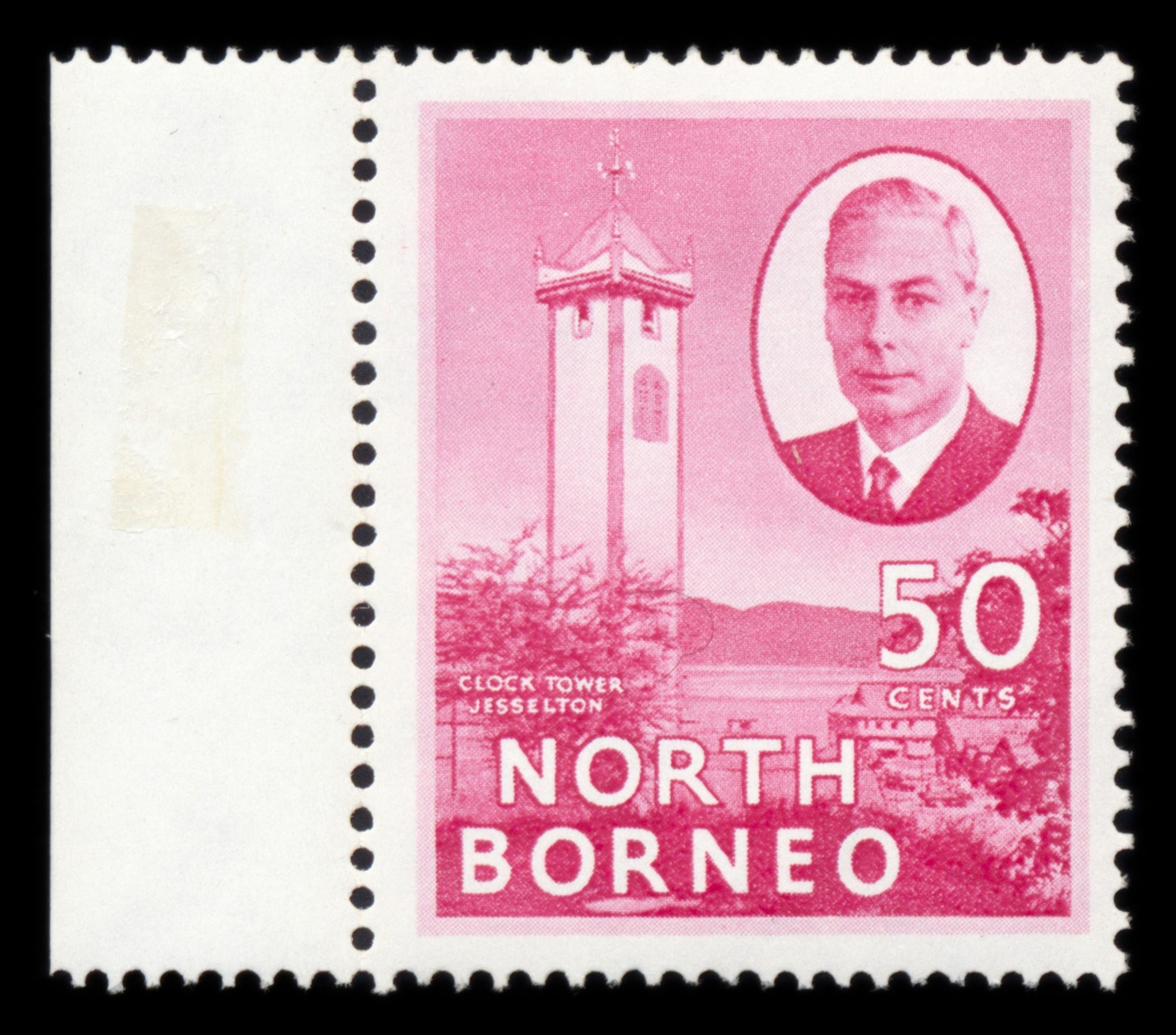 6267 North Borneo SG366a 50c Carmine Rose. "JESSELTON" 1952. Sc#259 Mi292 Mint MNH. C£17