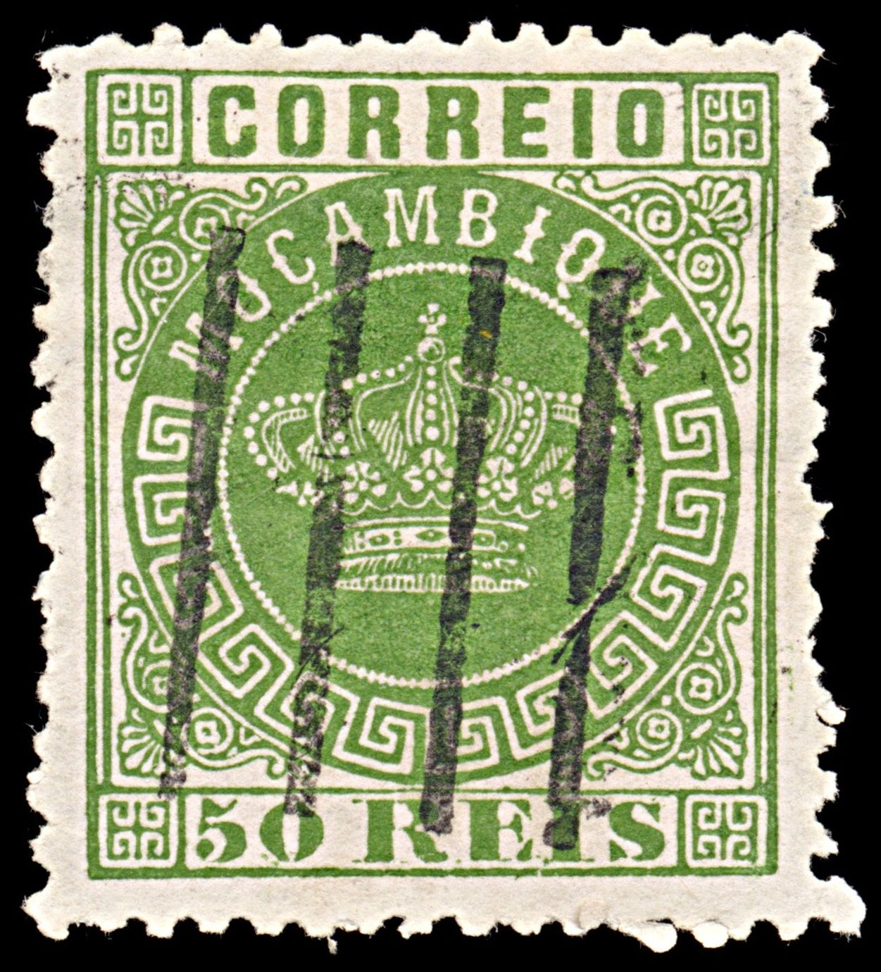 6287 Mozambique SG6 50R Green 1876. Sc#10 Mi6A Used. C£160