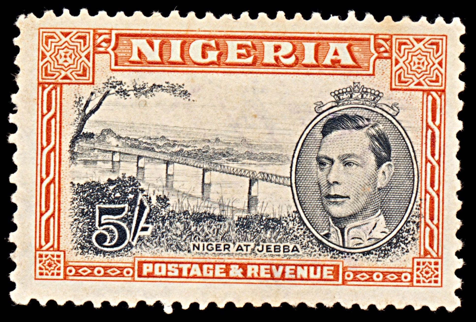 6289 Nigeria SG59 5S Black & Orange 1938. Sc#64c Mi61A Mint MNG. C£110