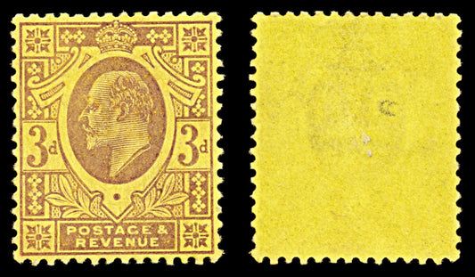 6319 GB SG232a 3d Dull Purple on Yellow 1906. Sc#132d Mi108Ixab Mint MNH. C£425