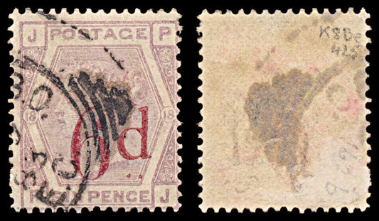 6321 GB SG162a 6D Lilac. K8be "PJ" Slanted Dots 1883. Mi71Va Used. C£450