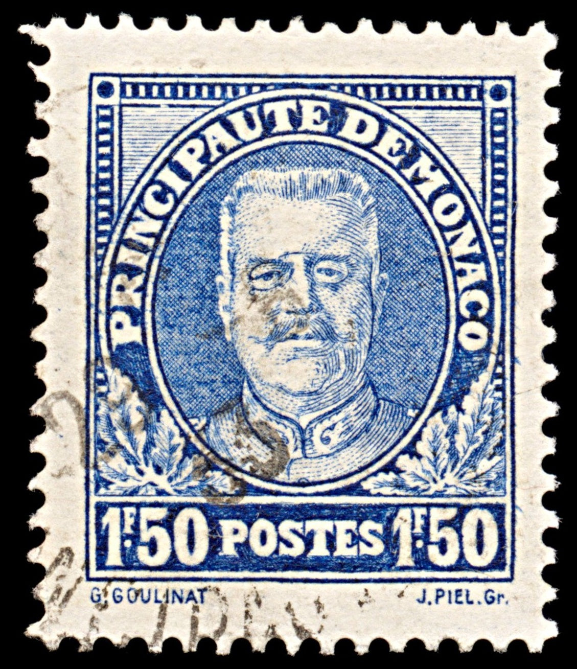 6341 Monaco SG134 1.50F Ultramarine 1933. Sc#122 Mi119 Used. C£15