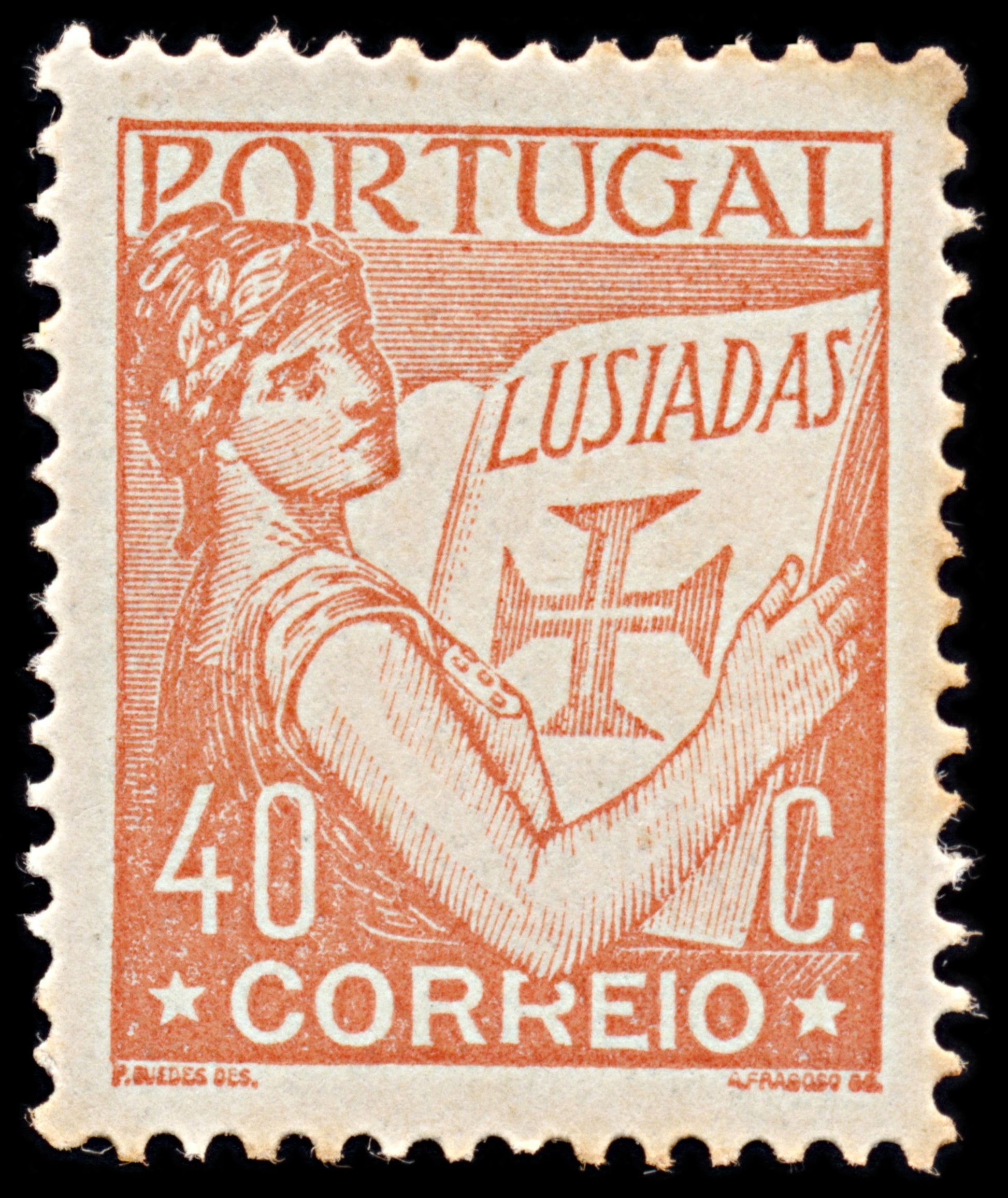 6352 Portugal SG842 40C Red Orange 1931. Sc#506 Mi540 Mint MH. C£12