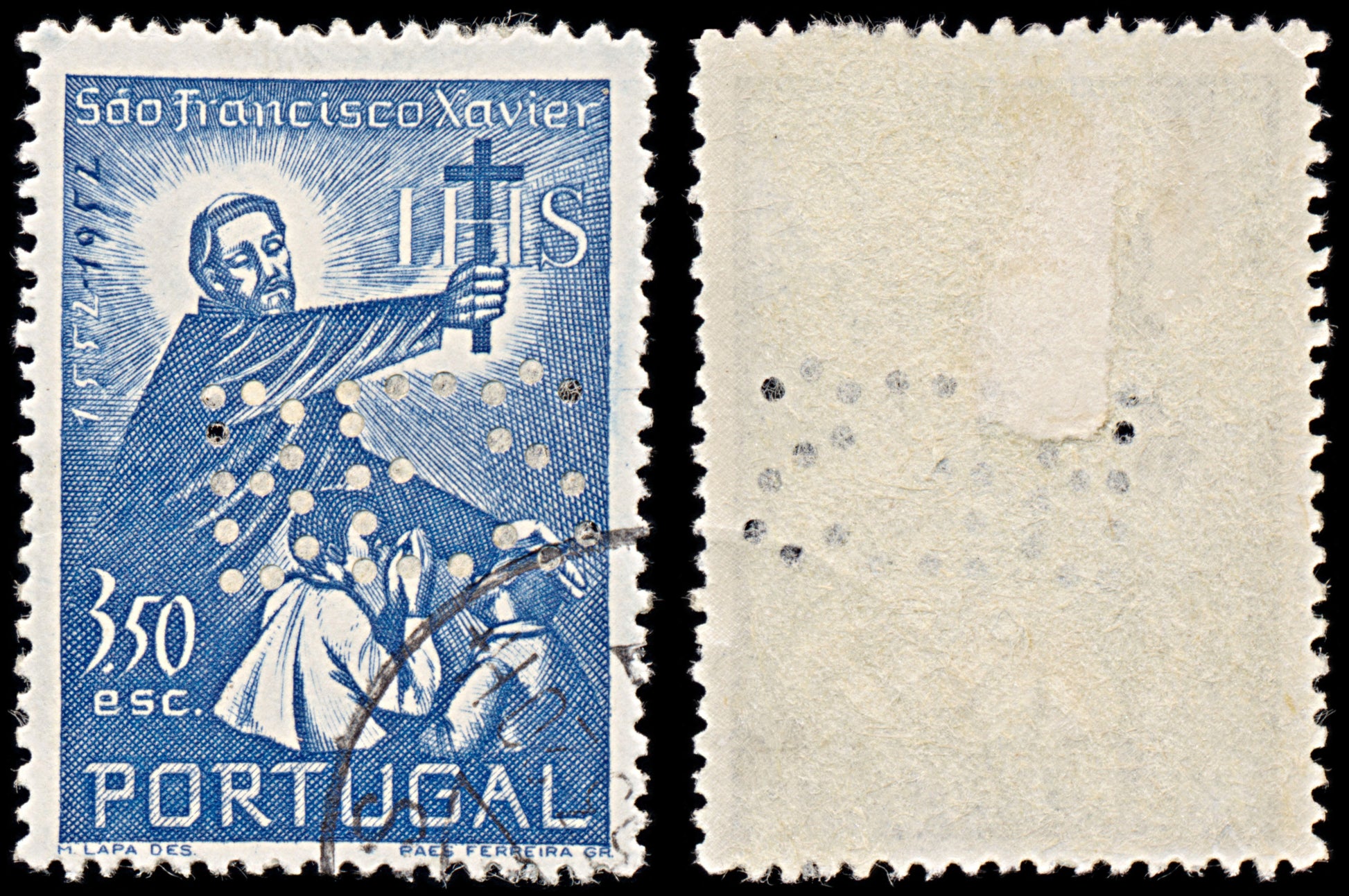 6354 Portugal SG1077 3.50$ Ultramarine 1952. Sc#755 Mi790 Used. C£18