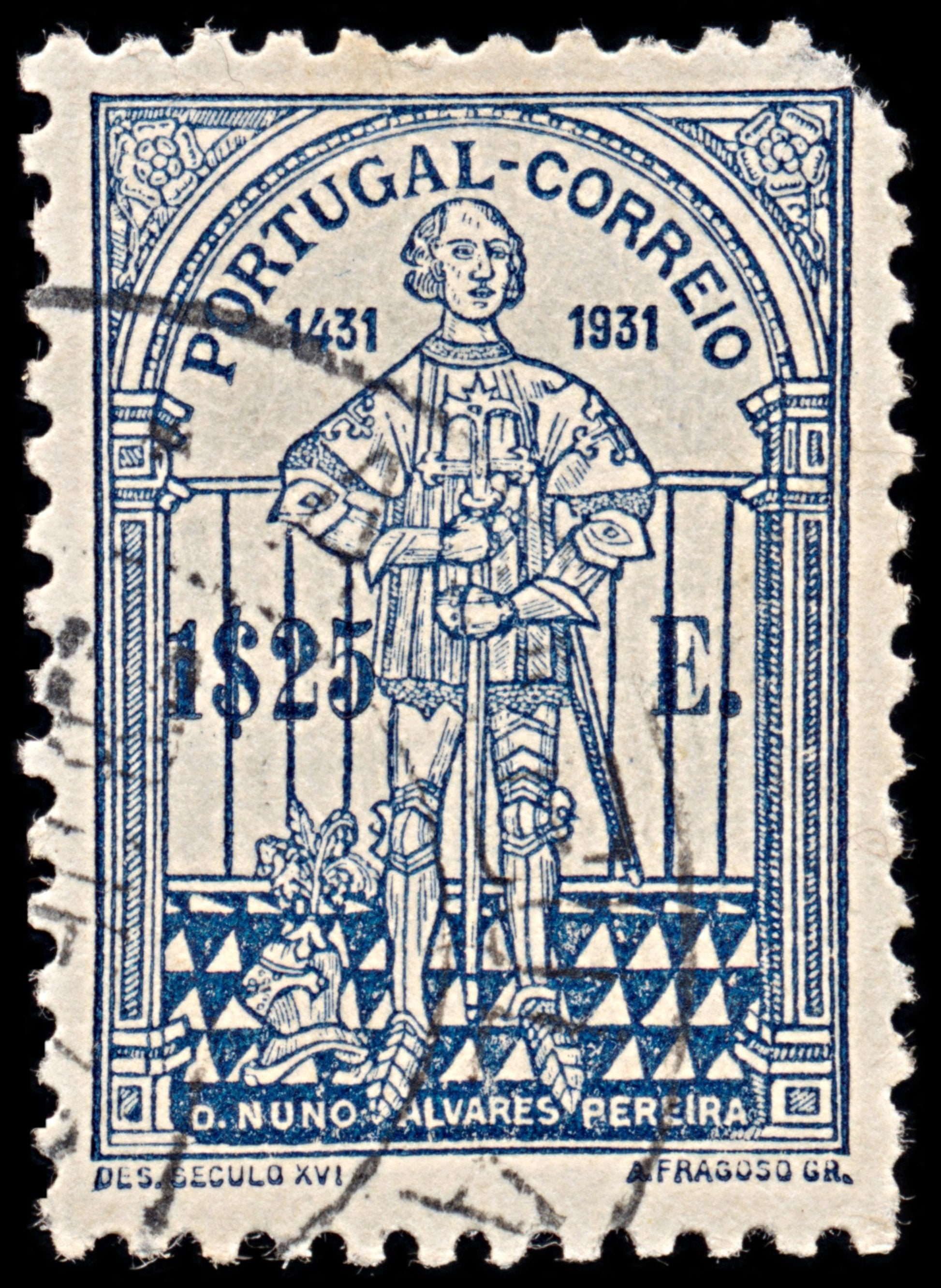 6370 Portugal SG863 1.25$ Dark Blue & Dull Blue 1931. Sc#538 Mi563 Used. C£33