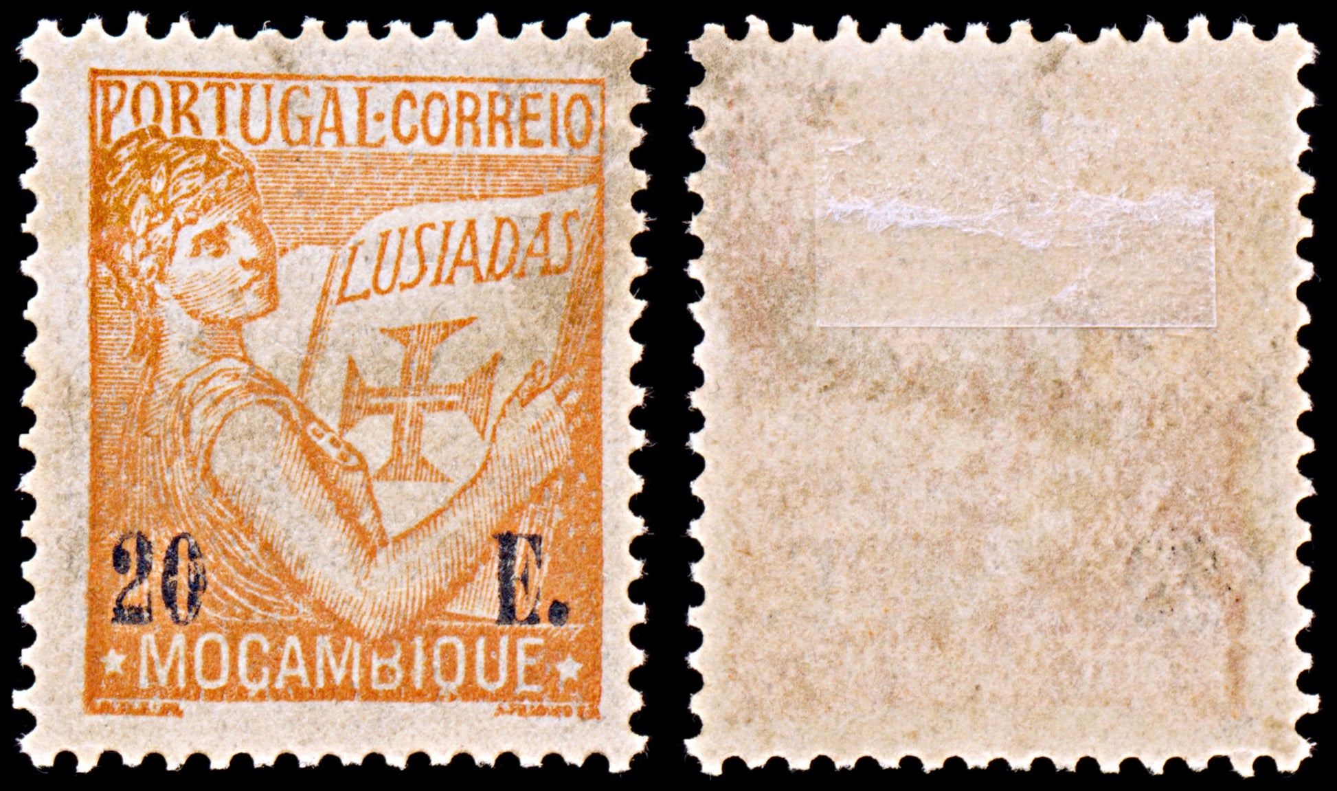 6381 Mozambique SG350 20$ Black & Red Orange 1933. Sc#269 Mi295 Mint MH. C£55