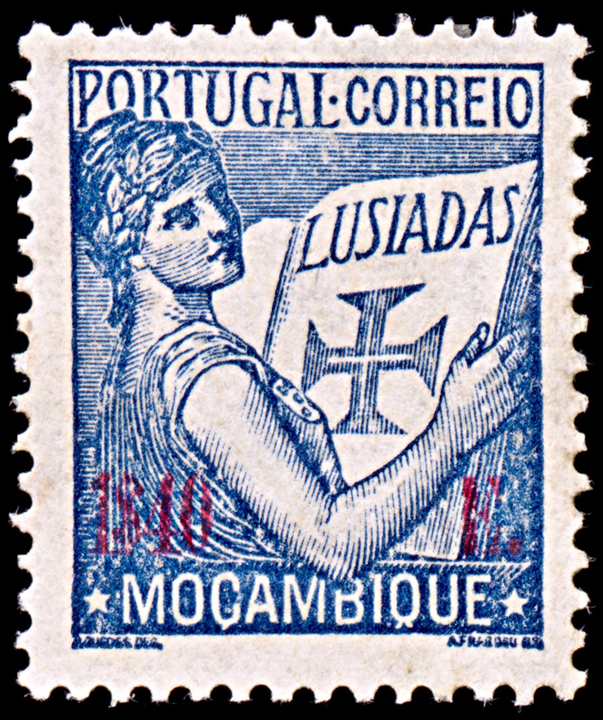 6382 Mozambique SG345 1.40$ Blue & Red 1933. Sc#265 Mi290 Mint MH. C£14