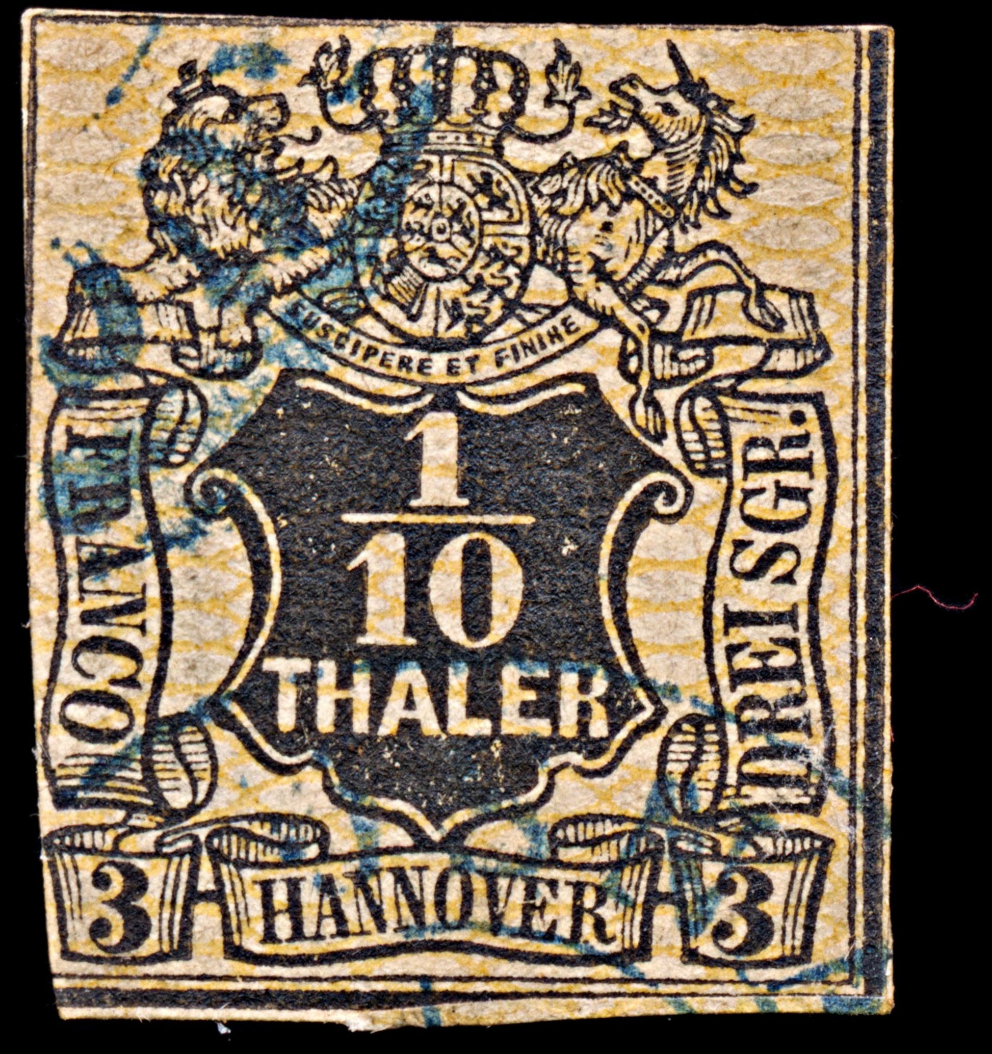 6580 Hanover SG17 1⁄10 Black 1856. Sc#14 Mi12 Used. C£90