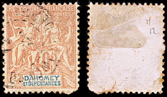 6583 Dahomey SG11 40C Dark Orange Red 1905. Sc#11 Mi12 Used. C£12