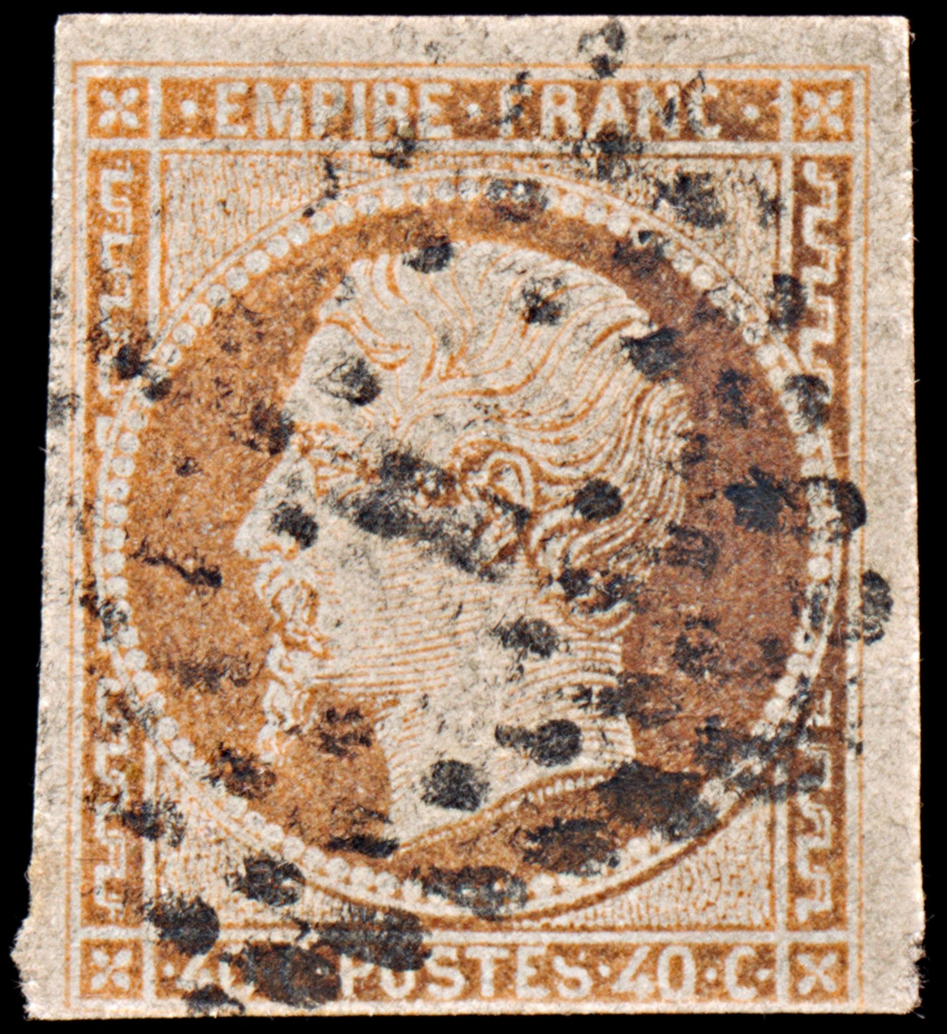 6585 France SG64 40C Orange 1853. Sc#18 Mi15a Used. C£20