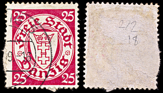 6588 Danzig SG272 25pf Carmine Red 1938. Sc#230 Mi294x Used. C£18