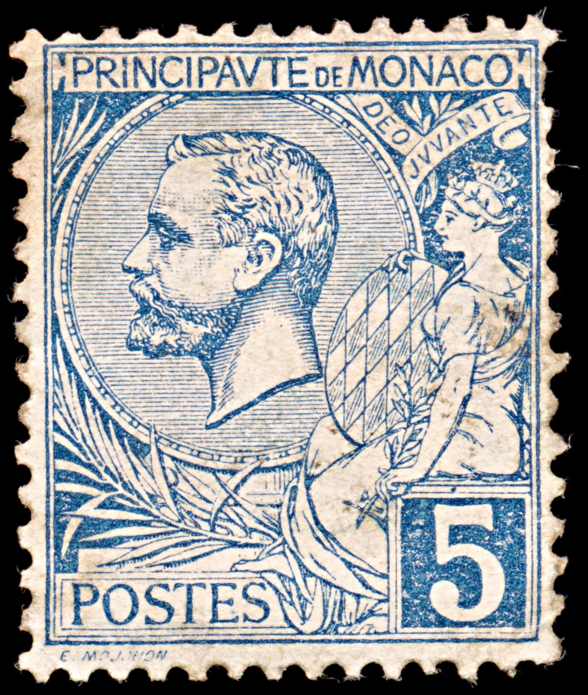 6590 Monaco SG13a 5C Blue 1891. Sc#13 Mi13 Mint MH. C£60