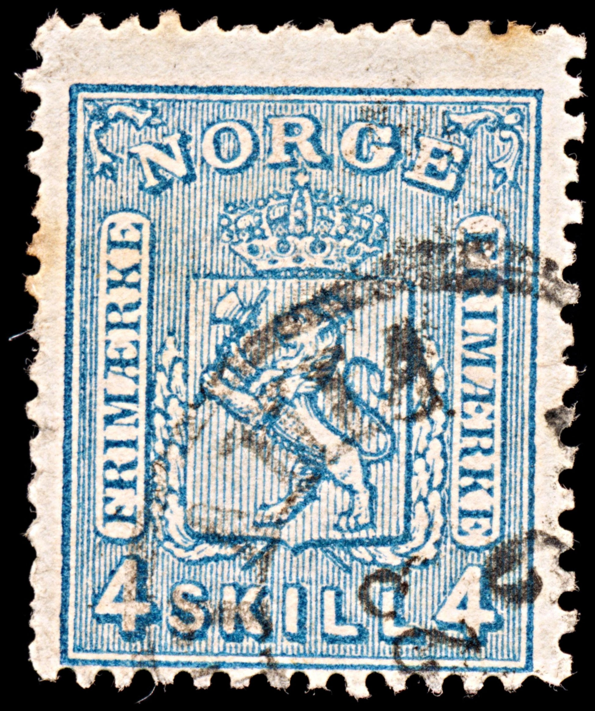 6594 Norway SG27 4sk Blue 1868. Mi14b Used. C£14