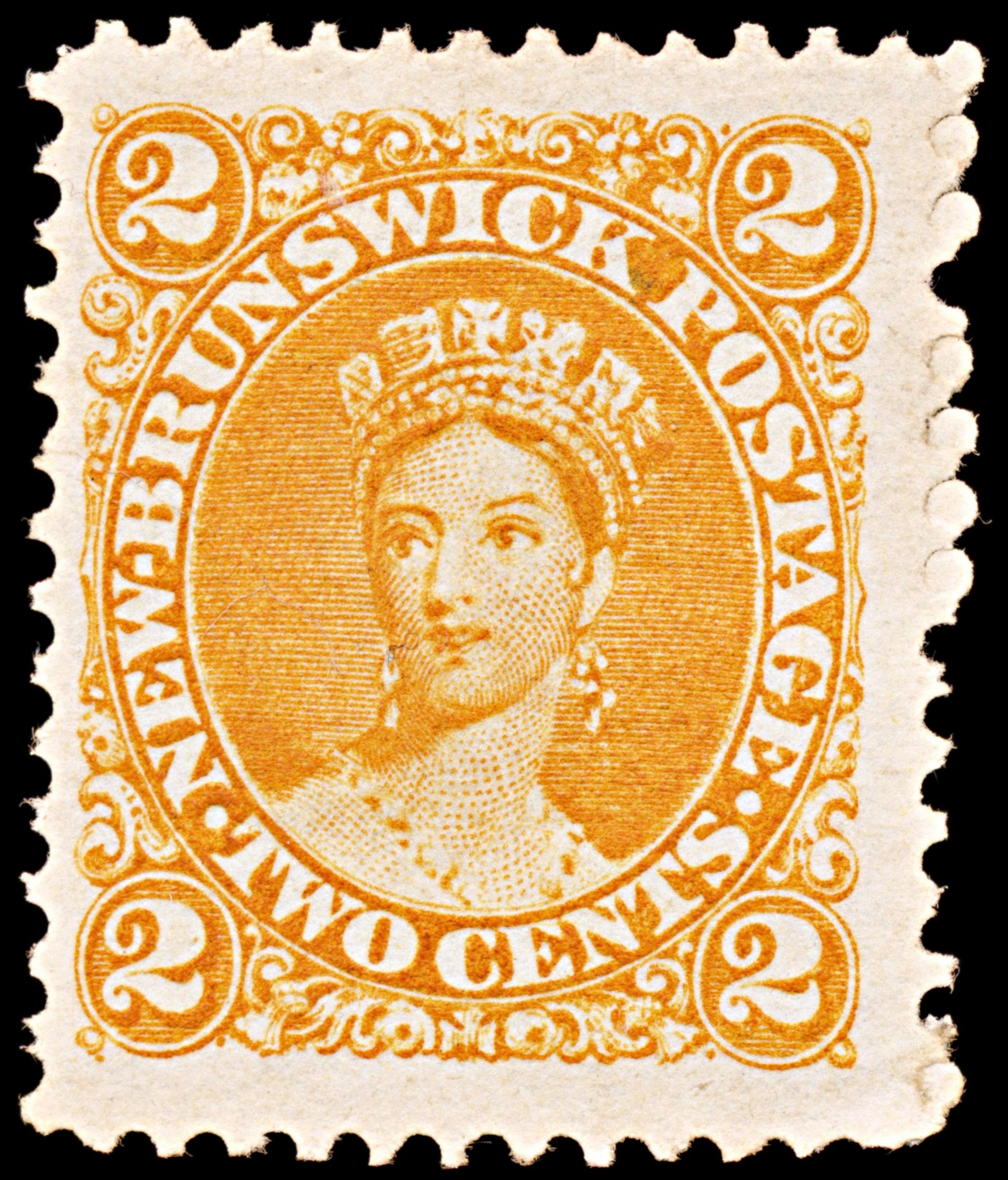 6609 New Brunswick SG10 2C Orange 1863. Sc#7 Mi5 Mint MNH. C£45