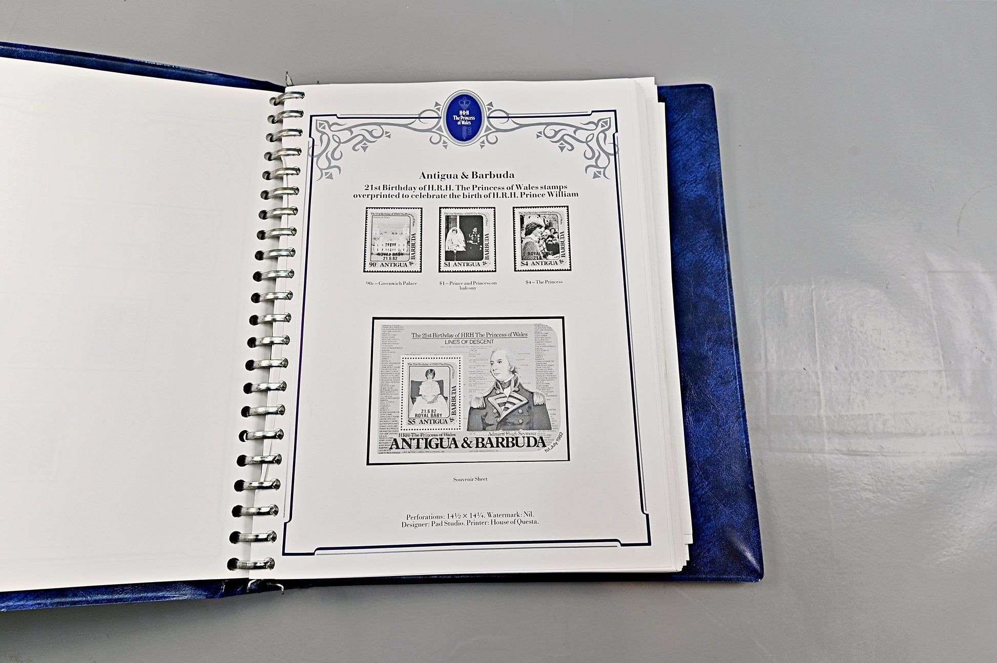 6625 World UNUSED HRH Princess Of Wales Commemorative Album. 13 Images