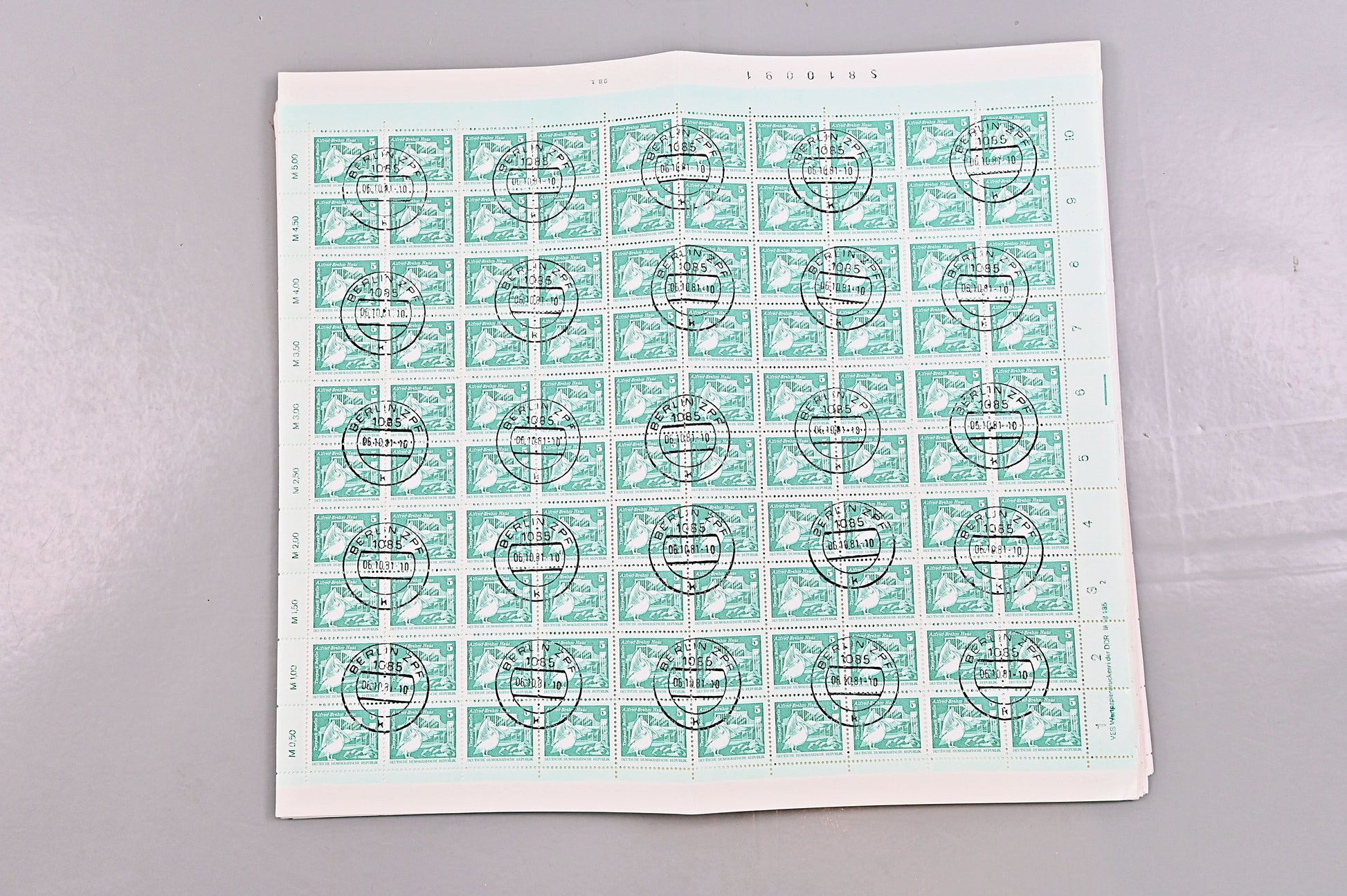 6634 East Germany SGE2197/2211 Set. Sheets of 100 1981. Sc#2085 Mi2633 . C£1500