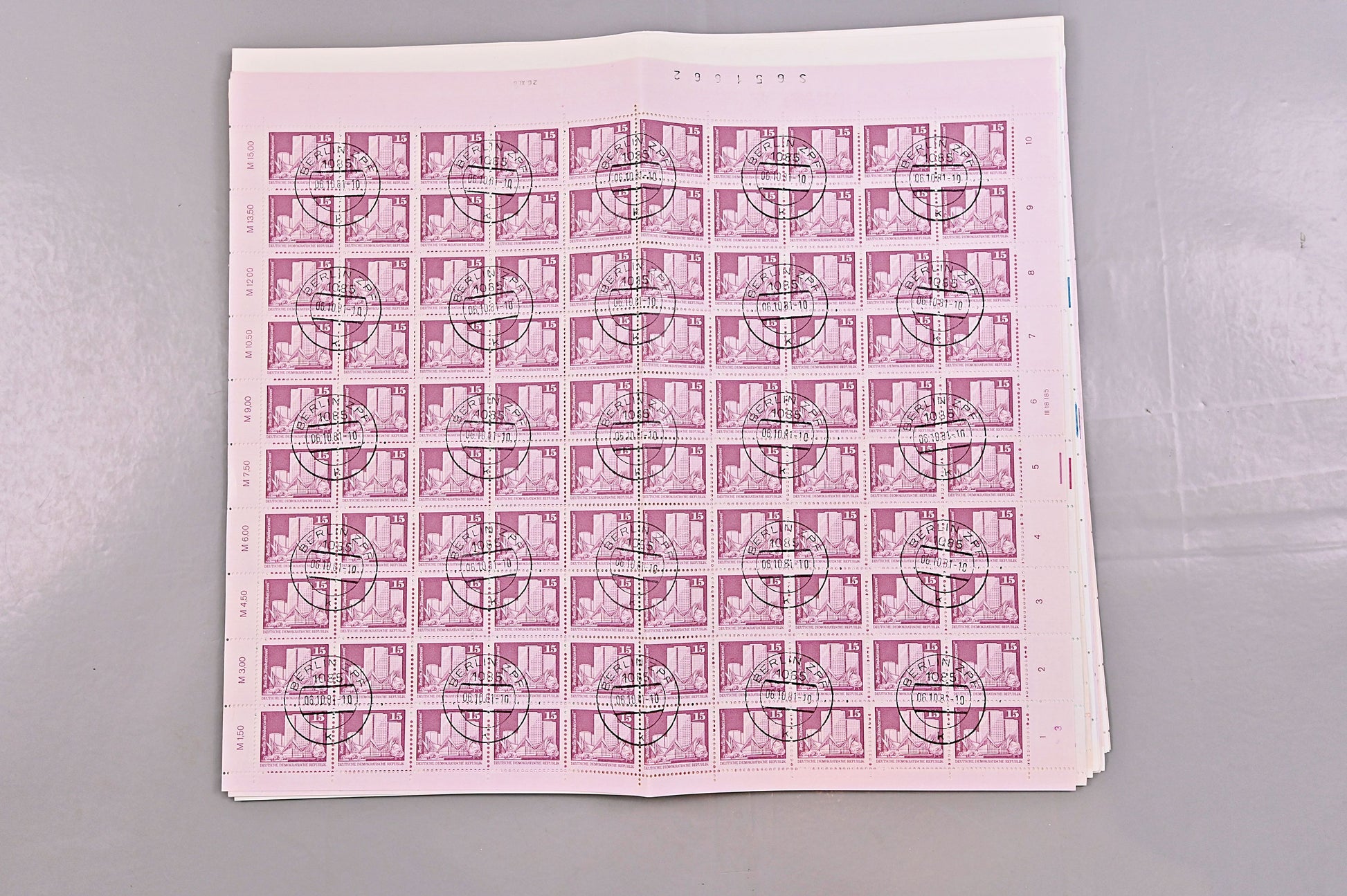 6634 East Germany SGE2197/2211 Set. Sheets of 100 1981. Sc#2085 Mi2633 . C£1500