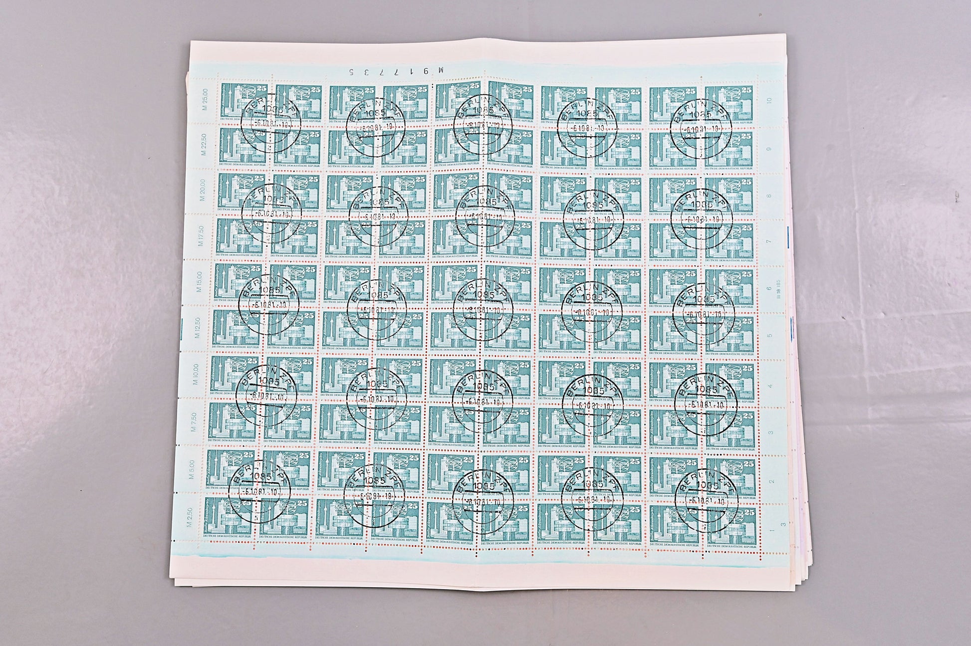 6634 East Germany SGE2197/2211 Set. Sheets of 100 1981. Sc#2085 Mi2633 . C£1500