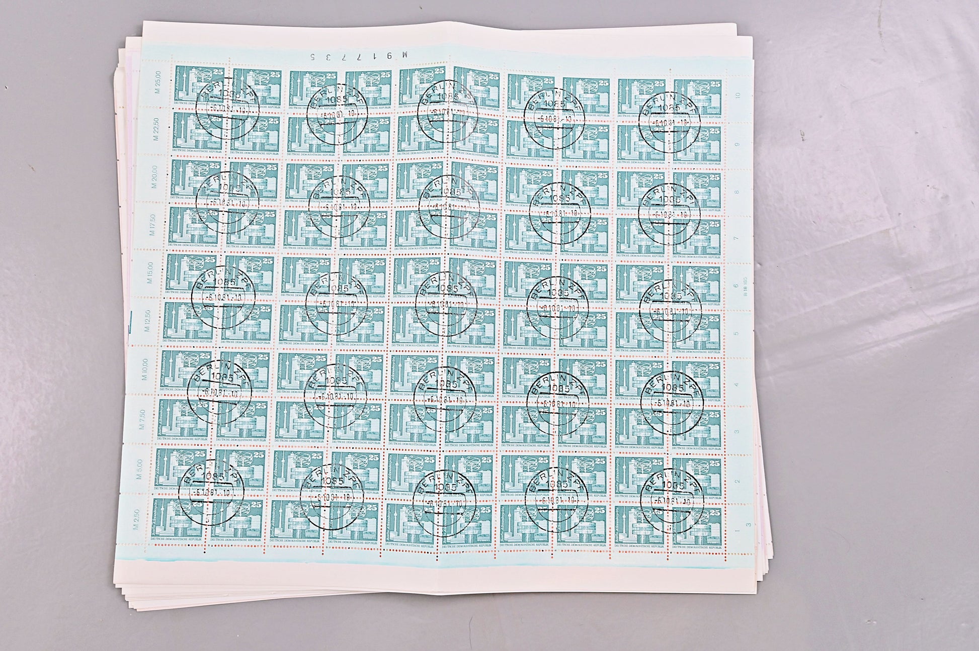 6634 East Germany SGE2197/2211 Set. Sheets of 100 1981. Sc#2085 Mi2633 . C£1500