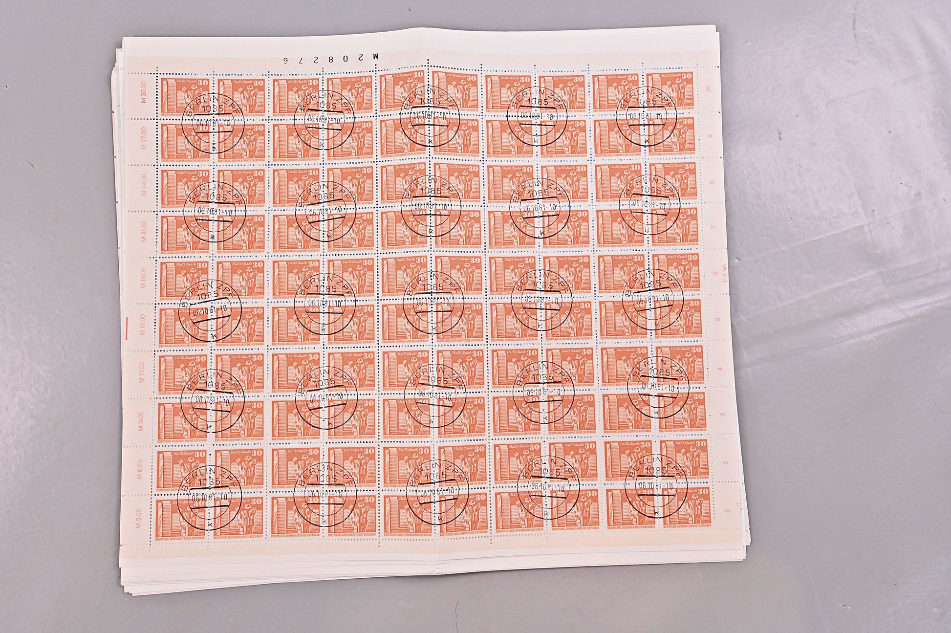 6634 East Germany SGE2197/2211 Set. Sheets of 100 1981. Sc#2085 Mi2633 . C£1500