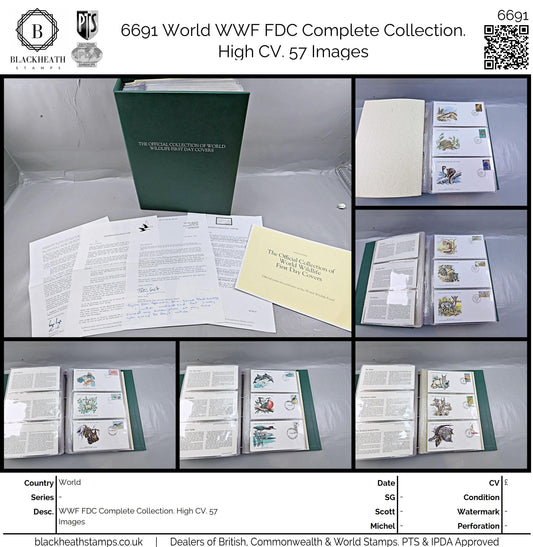 6691 World WWF FDC Complete Collection. High CV. 57 Images