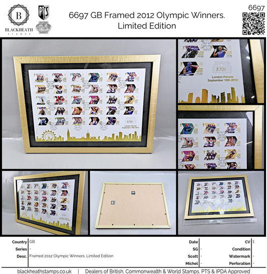 6697 GB Framed 2012 Olympic Winners. Limited Edition