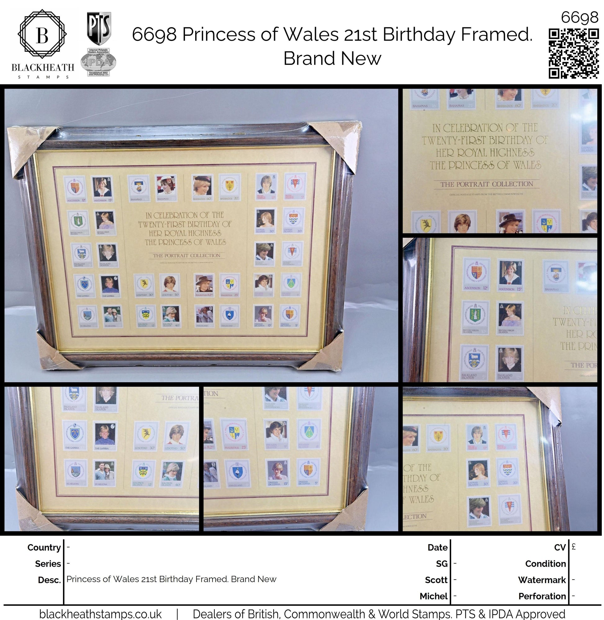 6698 Princess of Wales 21st Birthday Framed. Brand New