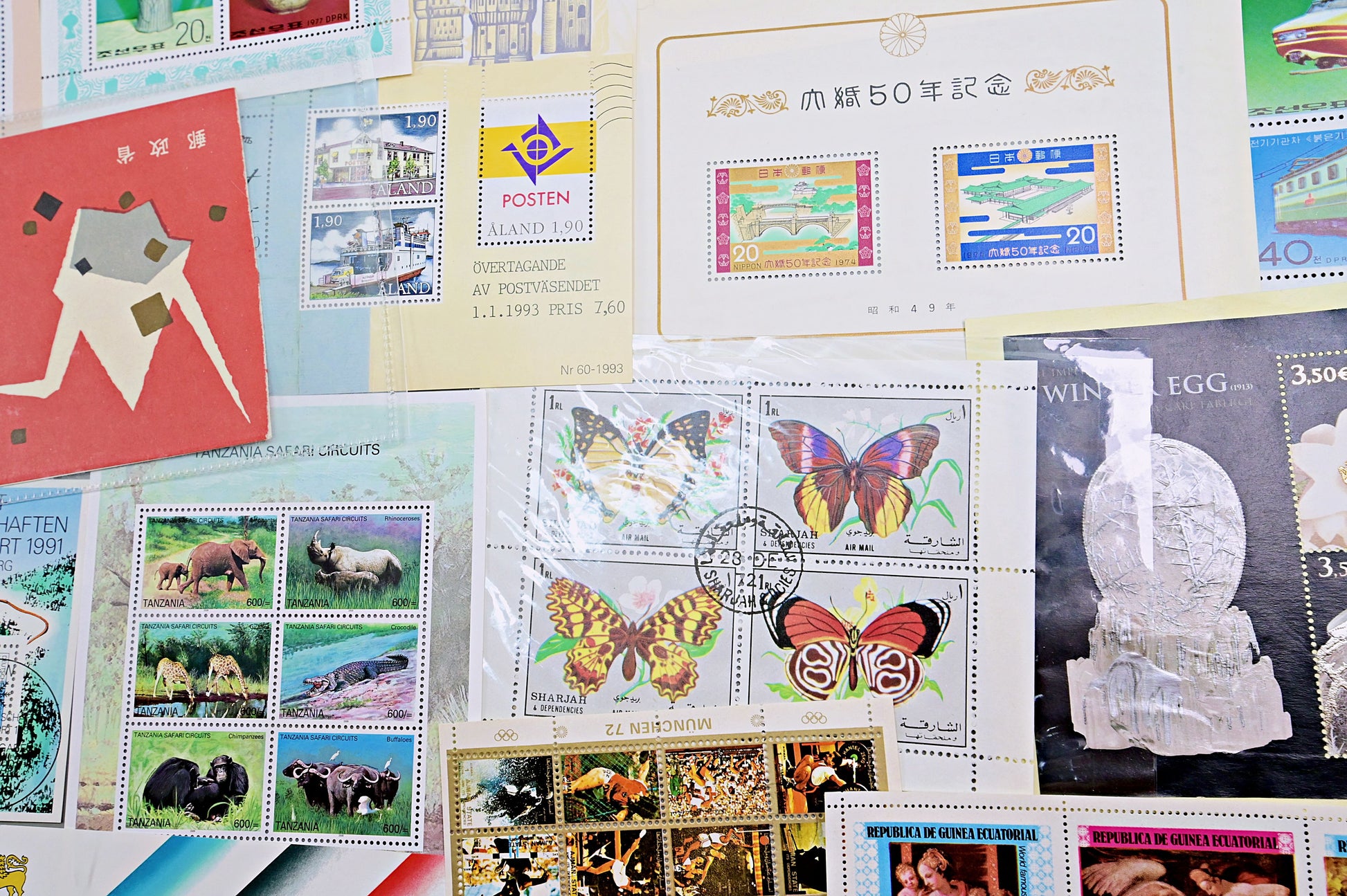 6715 World Minisheet Collection. 1930s to modern. Inc Japan, Canada. 38 Images