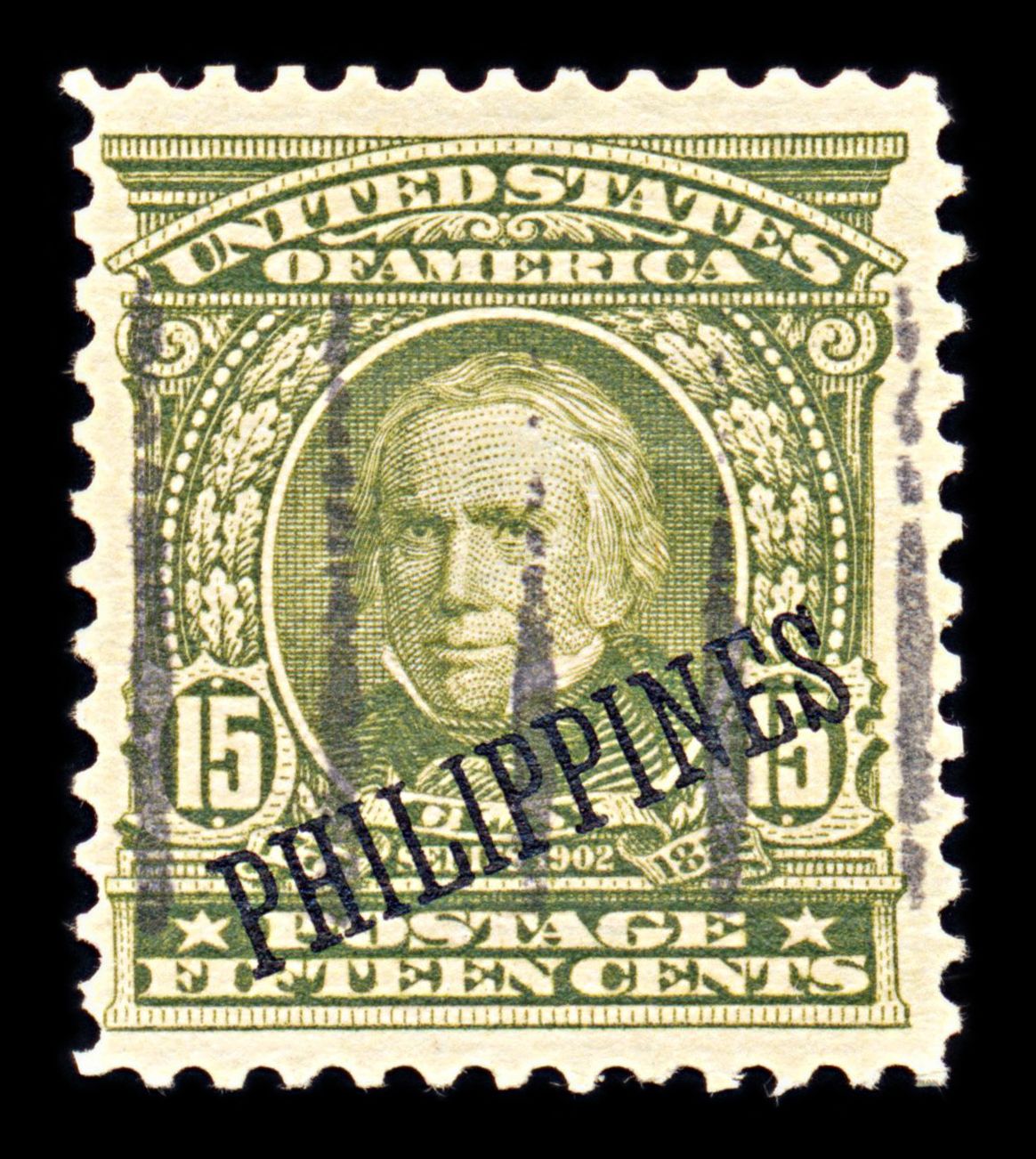 6728 Philippines SG277 15C Olive Green 1904. Sc#235 Mi 231 Mint MNH. C£18