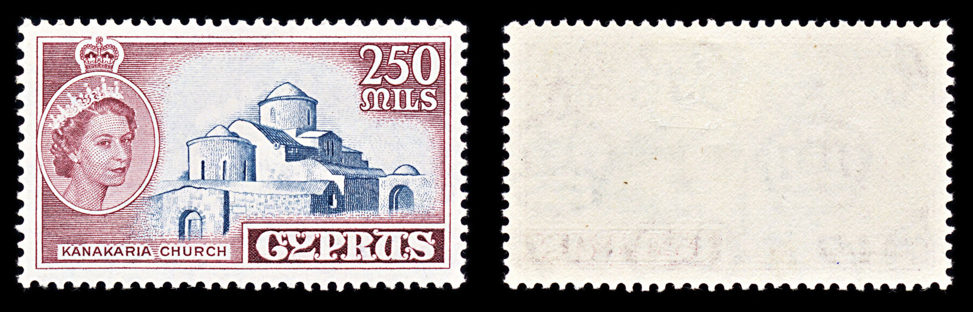 6731 Cyprus SG185 250M Brown & Dark Grey Blue 1955. Sc#180 Mi 176 Mint MVLH. C£17