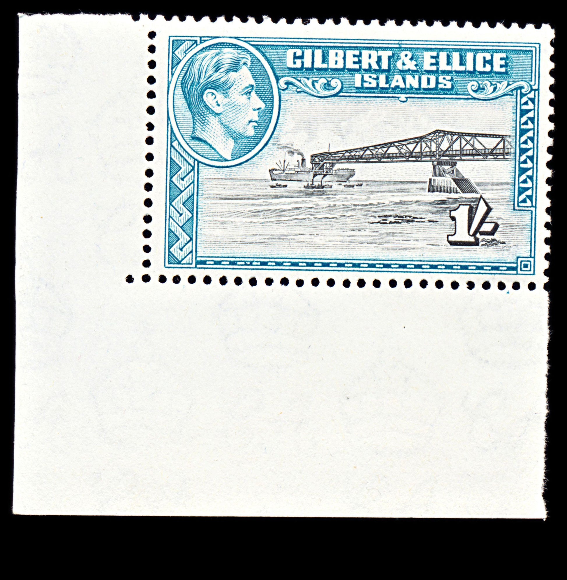 6733 Gilbert & Ellice SG51 1S Black & Green 1939. Sc#48 Mi 46A Mint MNH. C£40