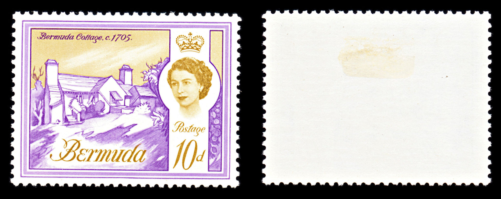 6736 Bermuda SG170a 10D Bistre & Violet 1965. Sc#182A Mi 170X Mint MH. C£15