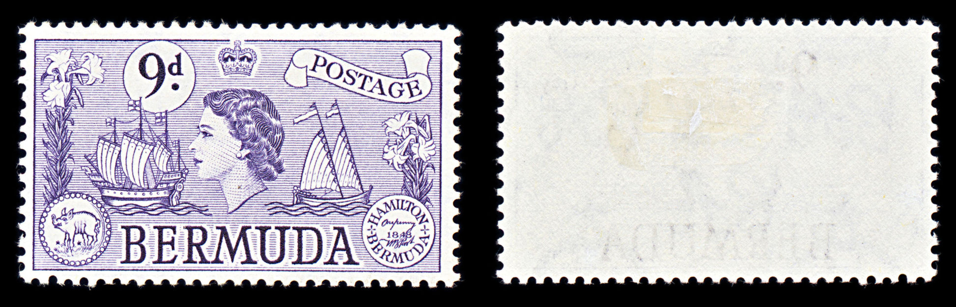 6737 Bermuda SG143b 9D Violet 1958. Sc#154 Mi 140 Mint MH. C£15