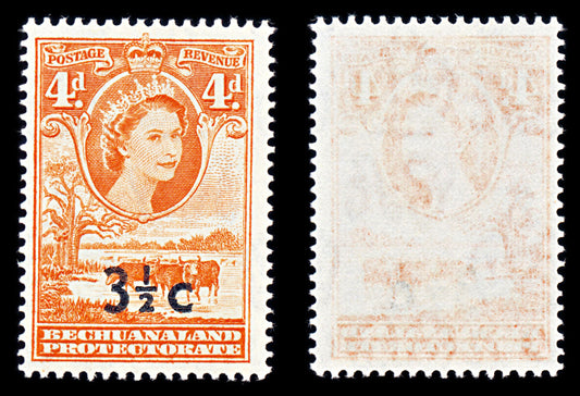 6738 Bechuanaland SG161b 3½C Red Orange 1961. Mi 148II Mint MVLH. C£18