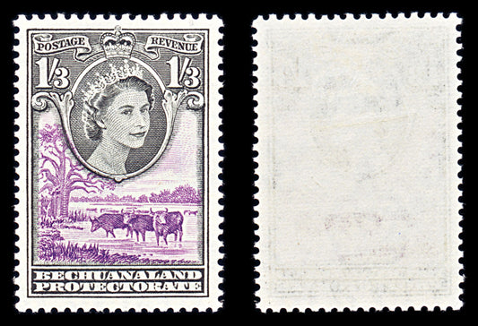 6741 Bechuanaland SG150 1s3d Black & Lilac 1955. Sc#162 Mi 137 Mint MVLH. C£18