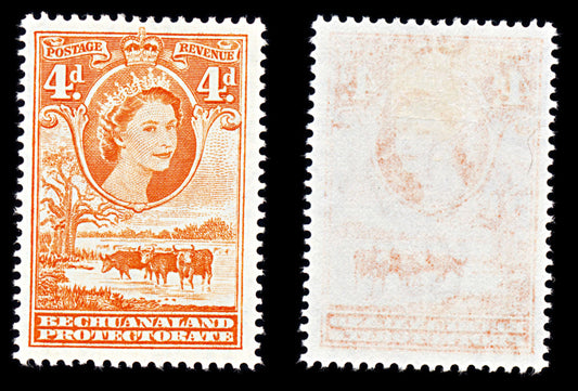 6743 Bechuanaland SG146b 4D Red Orange 1958. Sc#158 Mi 133 Mint MH. C£13